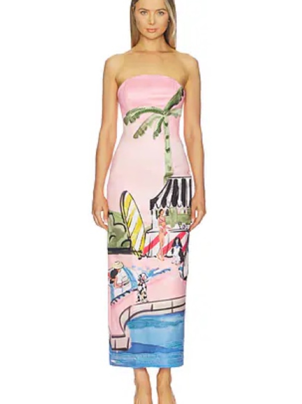 Leo Lin Ava bustier maxi dress in Rivera print size 6 never worn brand new